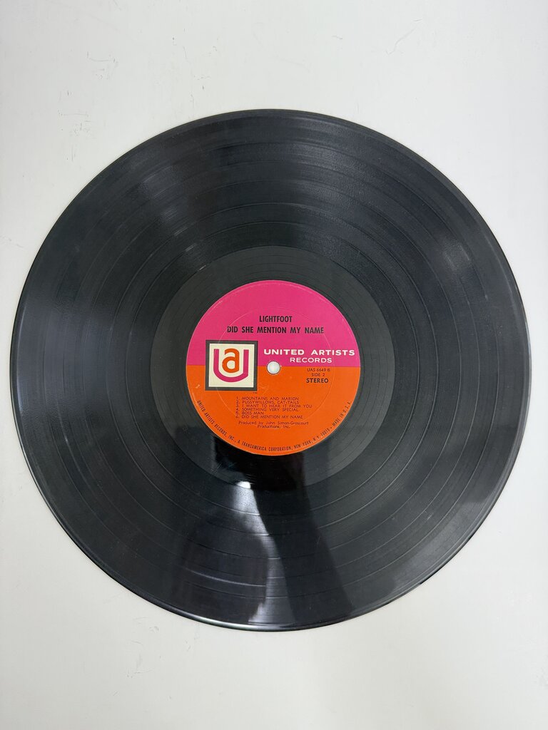VTG Gordon Lightfoot Vinyl Album LP Did She Mention My Name /ro
