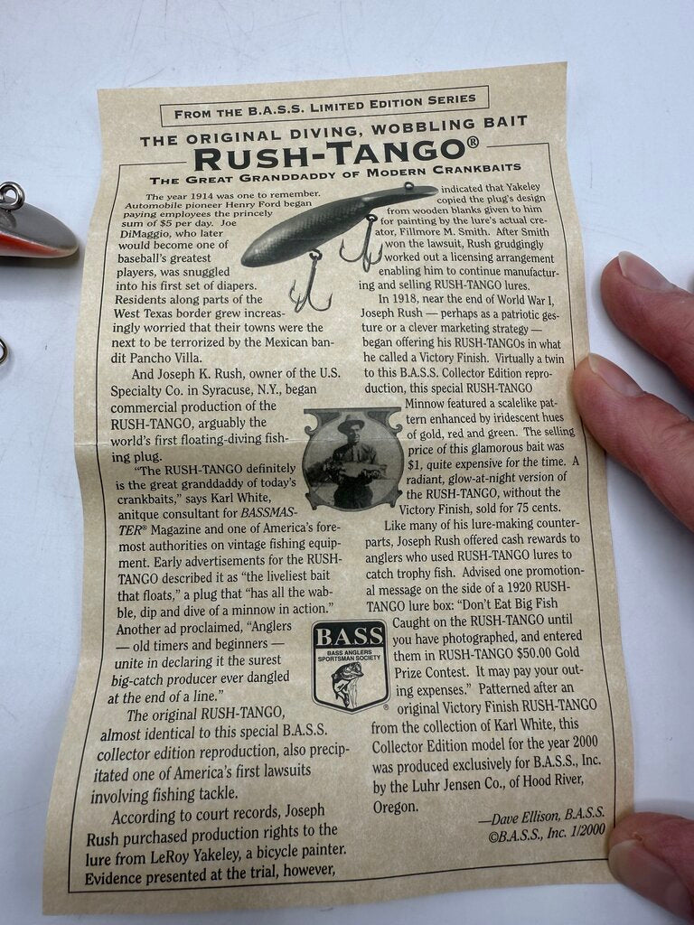2000 Rush-Tango Limited Edition Fishing Lure in Box /roh