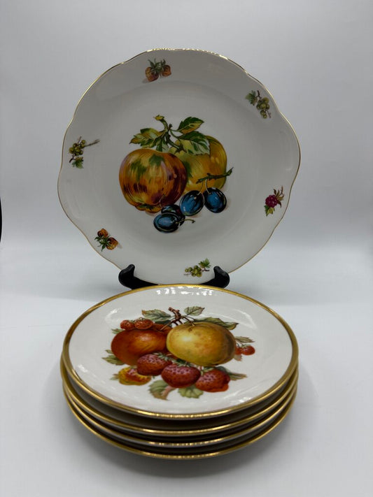 Mitterteich China Bavaria 4 Dessert Plate Serving Plate Set 5 pc /roh
