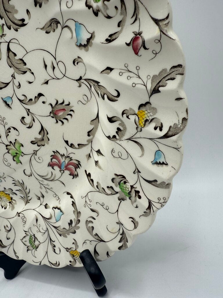 VTG Myott Staffordshire Vanity Fair Multicolor Dinner Plate 10.5” /ro