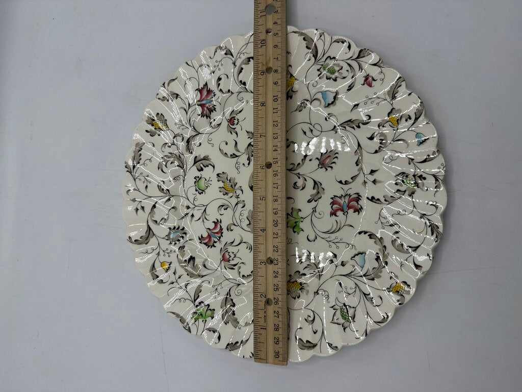 VTG Myott Staffordshire Vanity Fair Multicolor Dinner Plate 10.5” /ro
