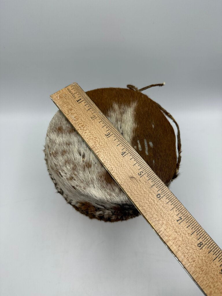Vintage African Animal Skin Rattle Drum 9” Tall /rw