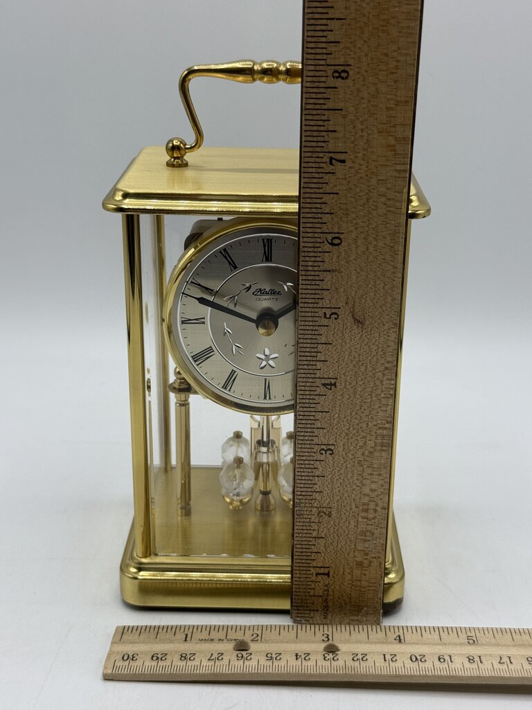 VTG Loricron Quartz Clock Brass 6.5”Tall Battery Works Germany /ro