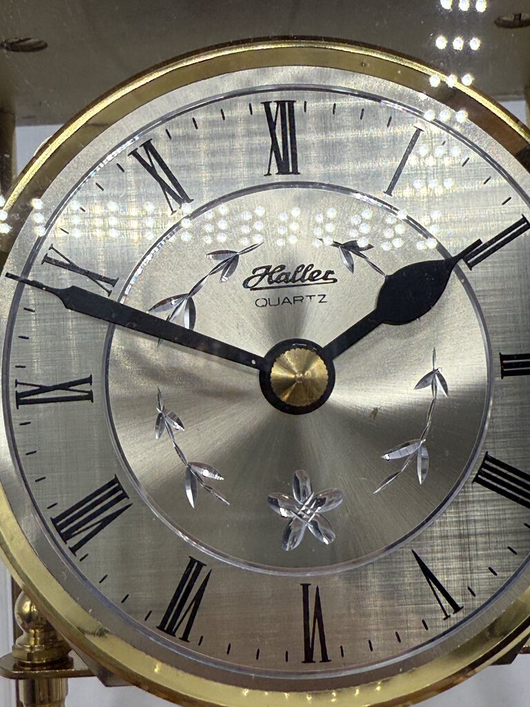 VTG Loricron Quartz Clock Brass 6.5”Tall Battery Works Germany /ro