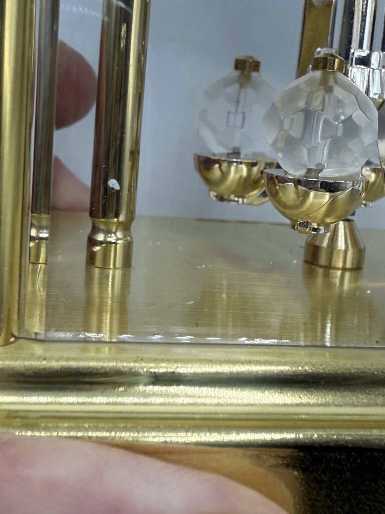 VTG Loricron Quartz Clock Brass 6.5”Tall Battery Works Germany /ro