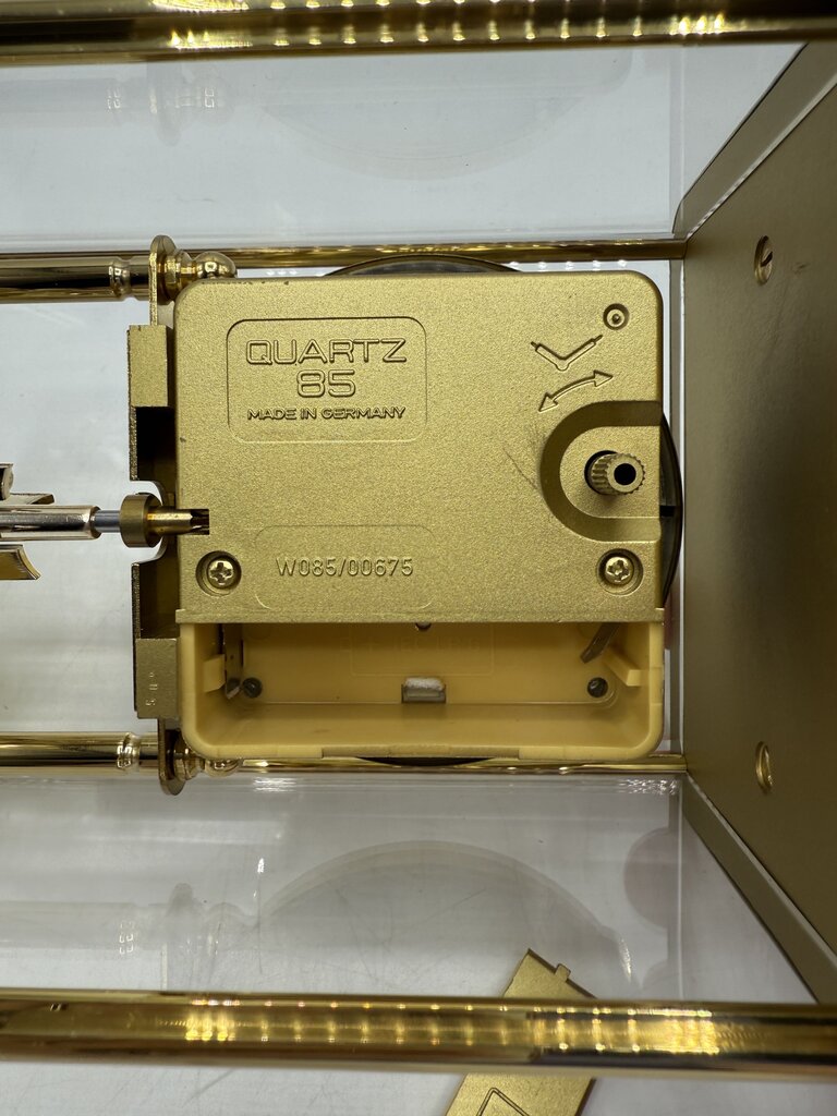 VTG Loricron Quartz Clock Brass 6.5”Tall Battery Works Germany /ro