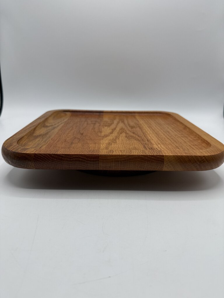 VTG Square Teak Wood Lazy Susan 11.25 x 11.25 /roh