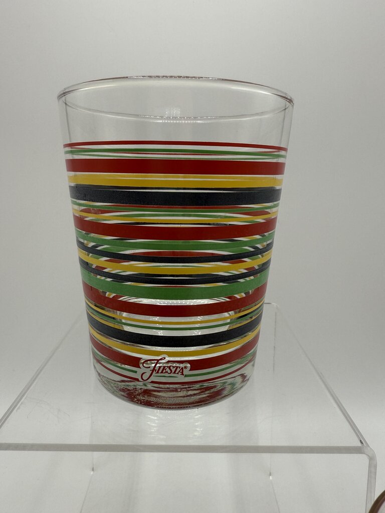 Fiesta Ware 10 Oz. Double Rock Glass Striped set of 4 /rw