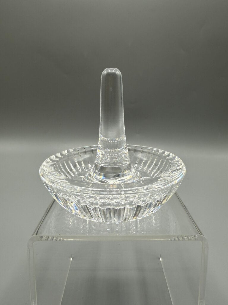 Waterford Crystal Glass Clear Ring Holder Round Trinket Dish Ireland /ro