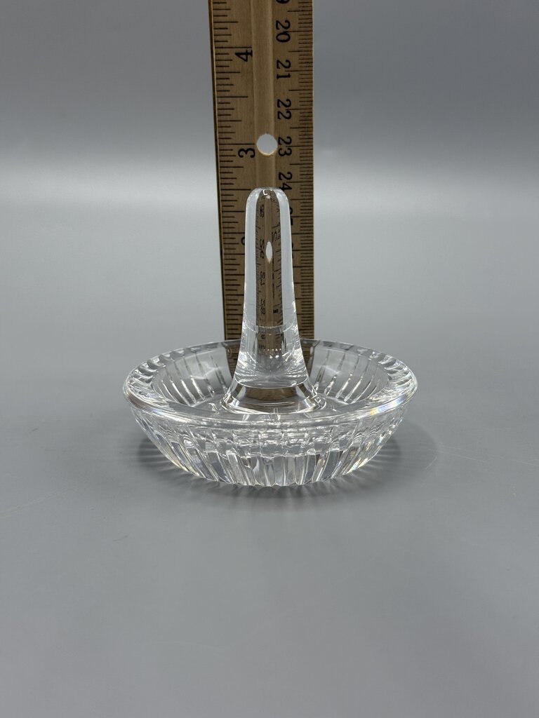 Waterford Crystal Glass Clear Ring Holder Round Trinket Dish Ireland /ro