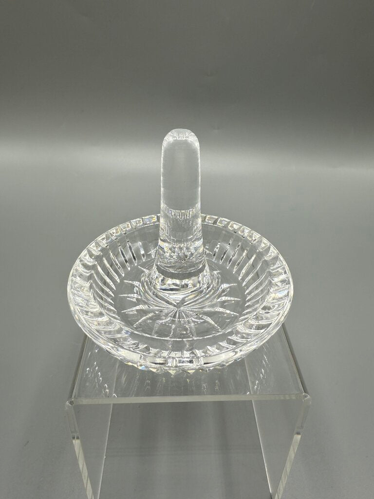 Waterford Crystal Glass Clear Ring Holder Round Trinket Dish Ireland /ro