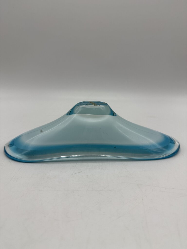Vintage Murano Art Glass Dish Trinket Tray Blue /ro