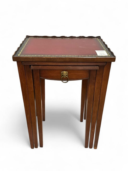 Leather Top Nesting Tables Set of 3