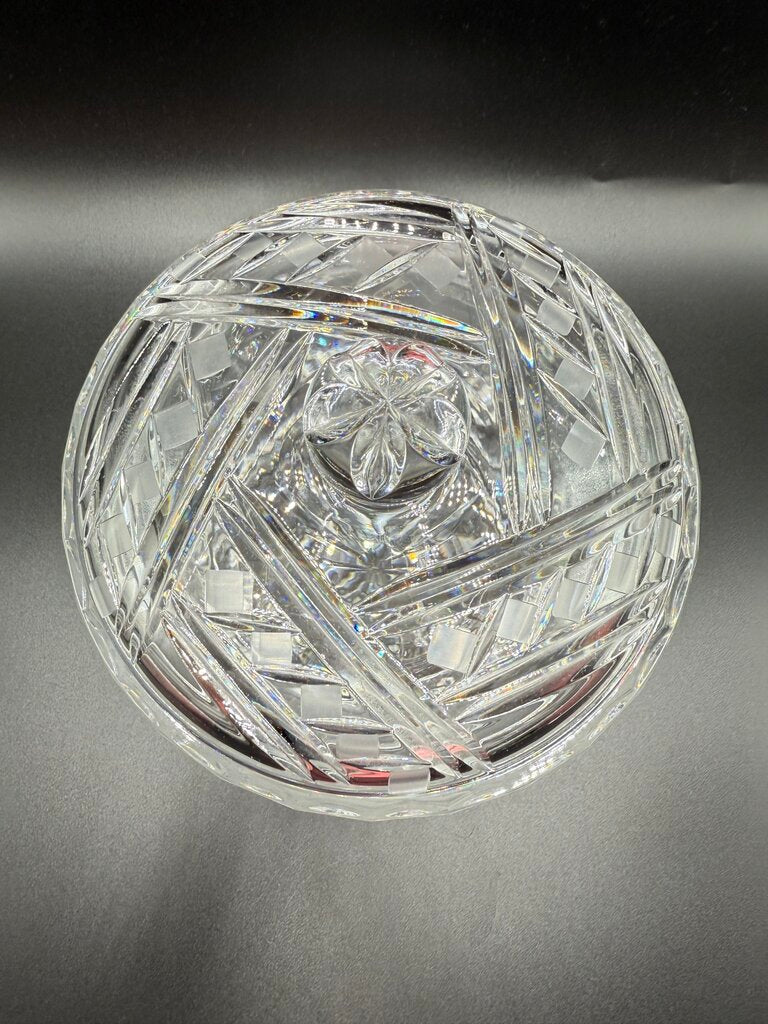 Rogaska Crystal Biscuit Barrel Etched Cetinje Monastery EUC /roh