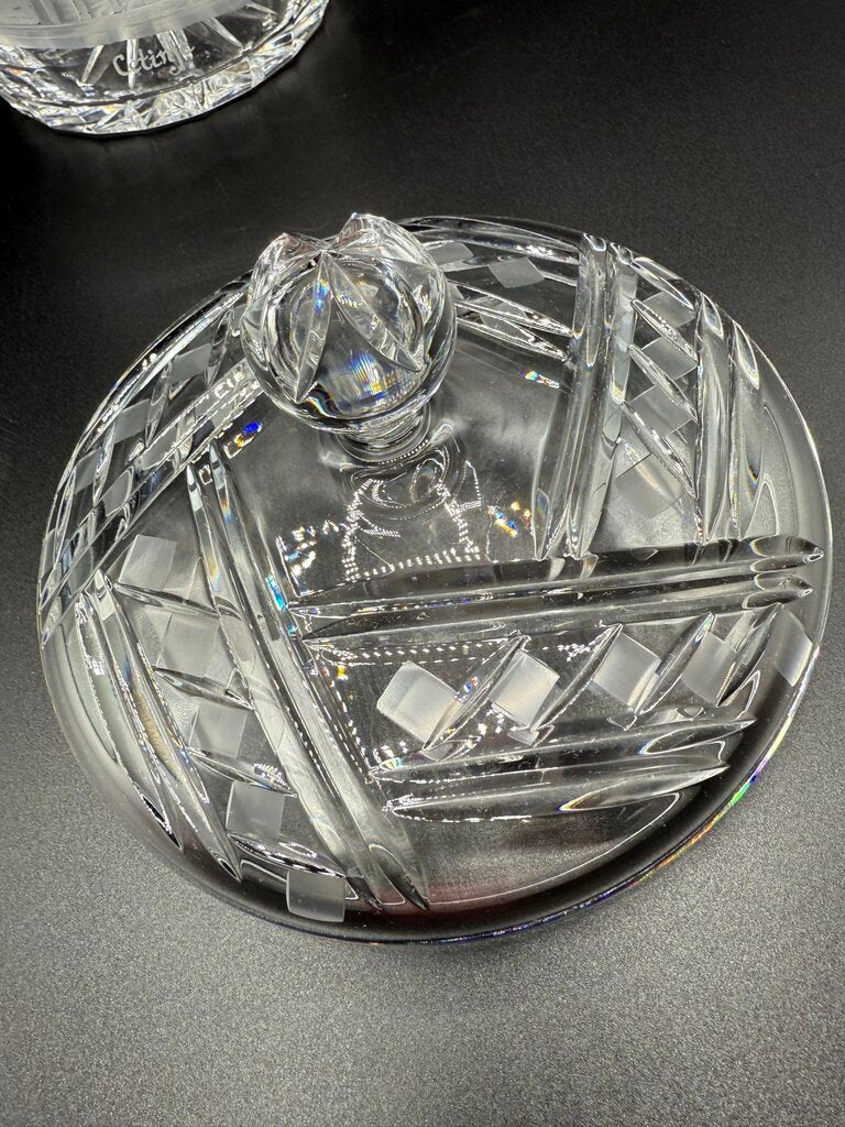 Rogaska Crystal Biscuit Barrel Etched Cetinje Monastery EUC /roh