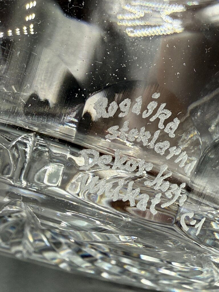 Rogaska Crystal Biscuit Barrel Etched Cetinje Monastery EUC /roh