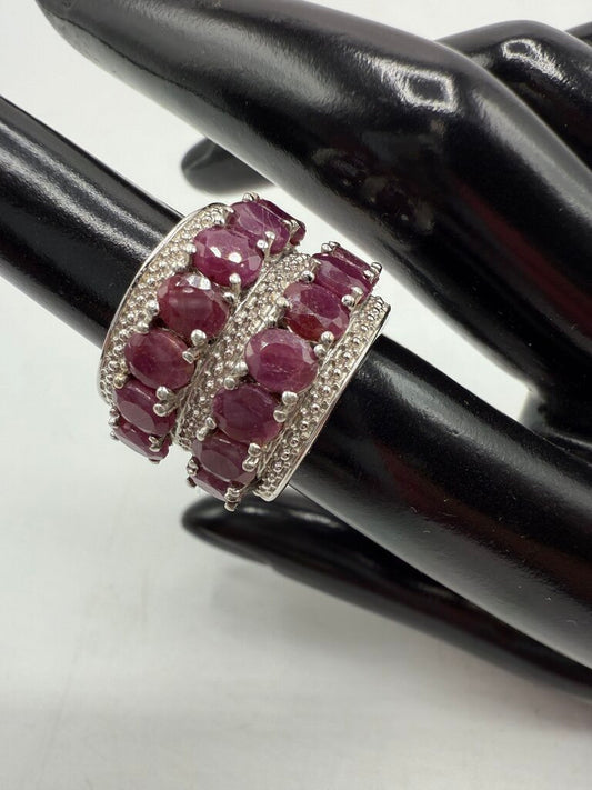 Cocktail Ring 925 Sterling Silver 14 Gemstones Sz 5 /ro