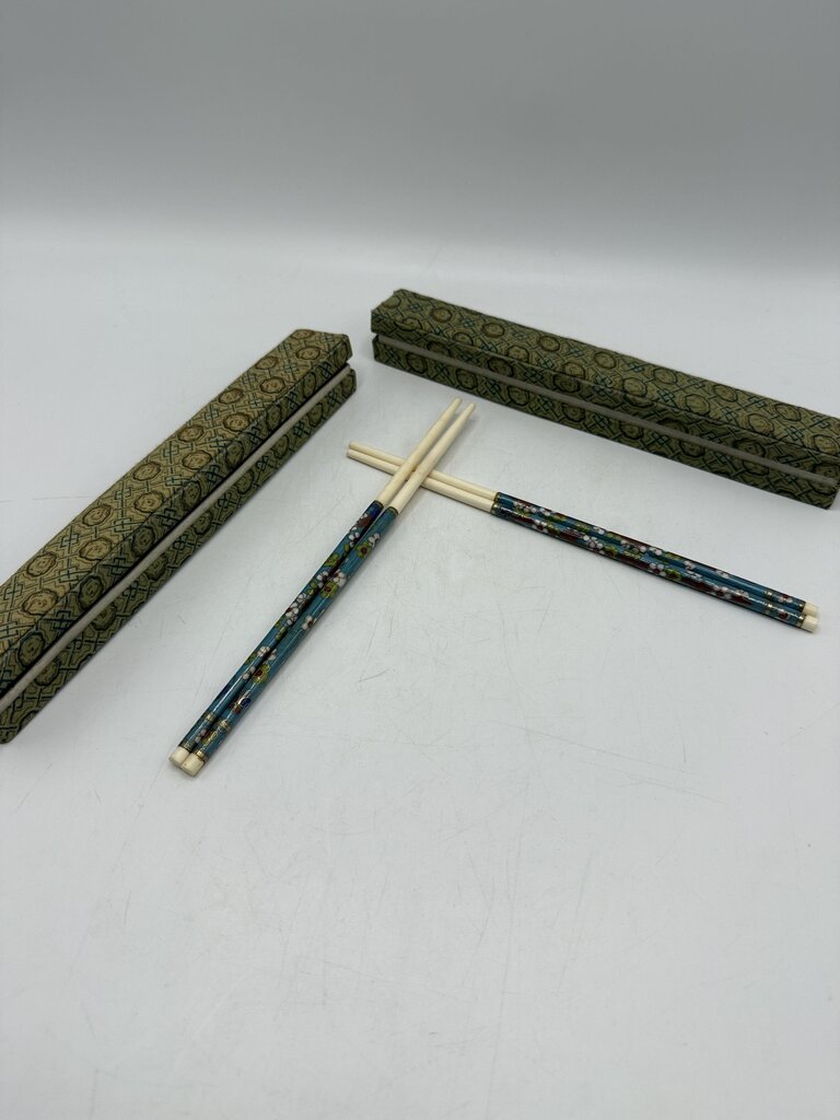 Moon Gate Singapore Cloisonné Chopsticks 2 sets /rw