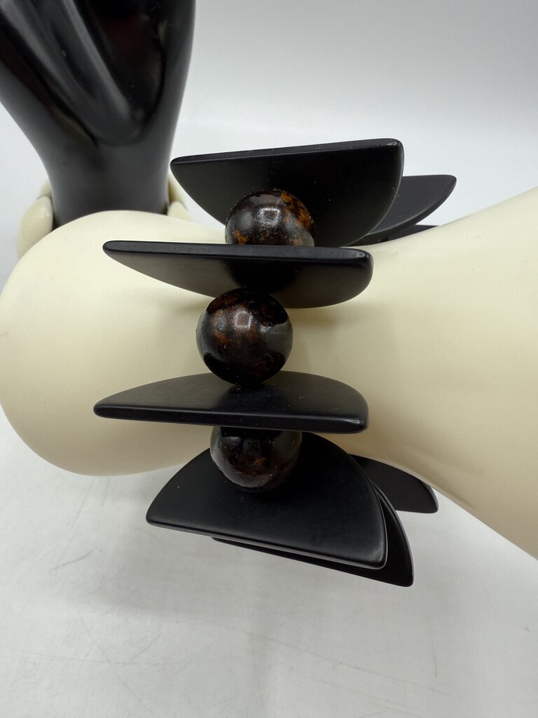 Vintage Chunky Stretch Bracelets White/Black /ro