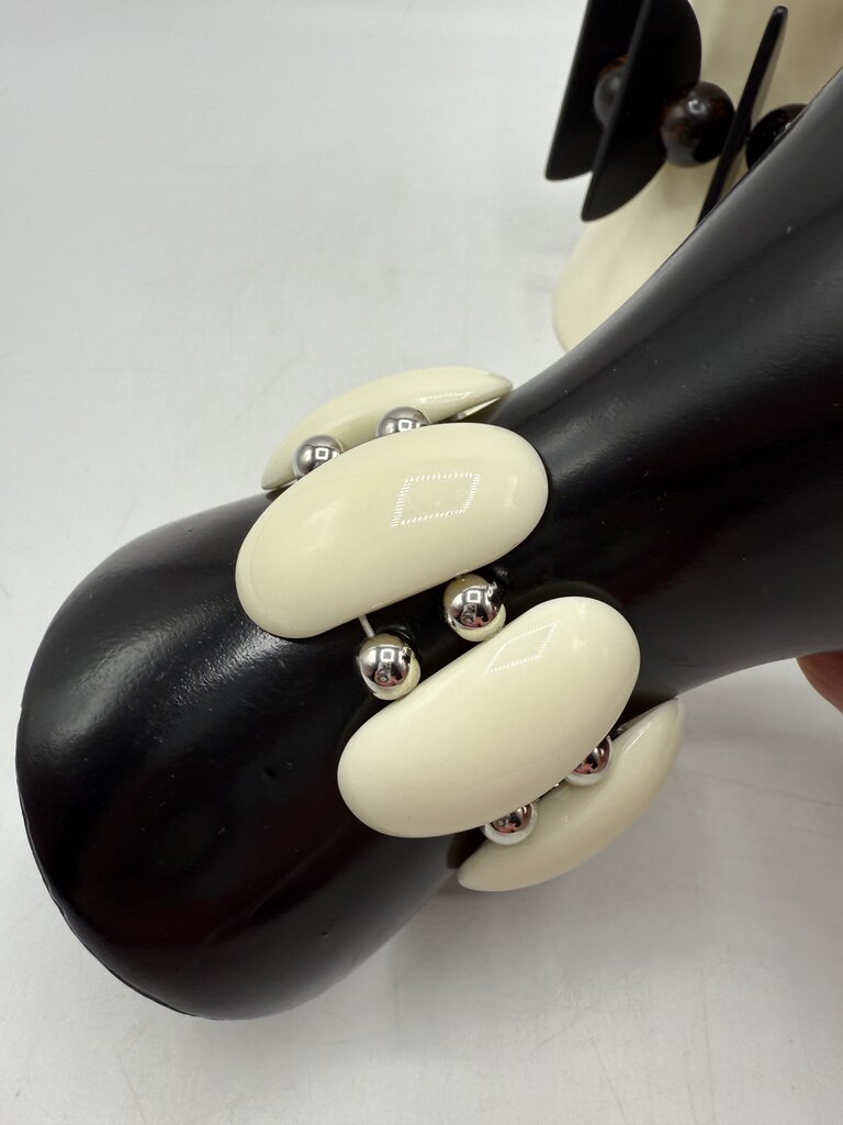 Vintage Chunky Stretch Bracelets White/Black /ro