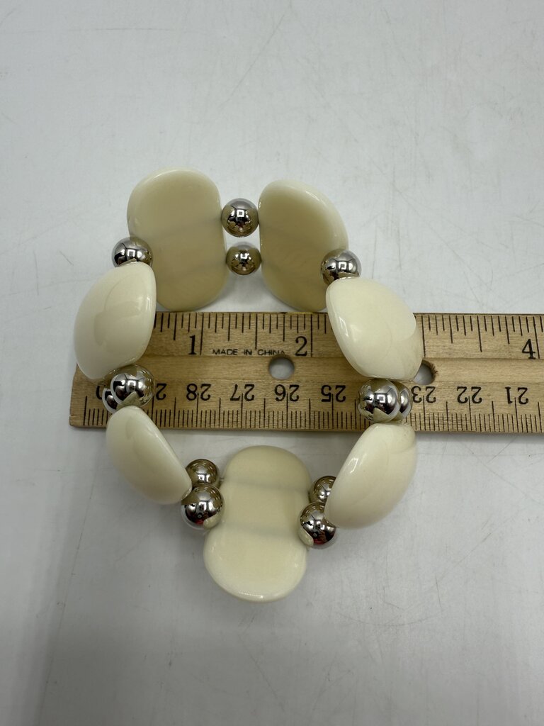 Vintage Chunky Stretch Bracelets White/Black /ro