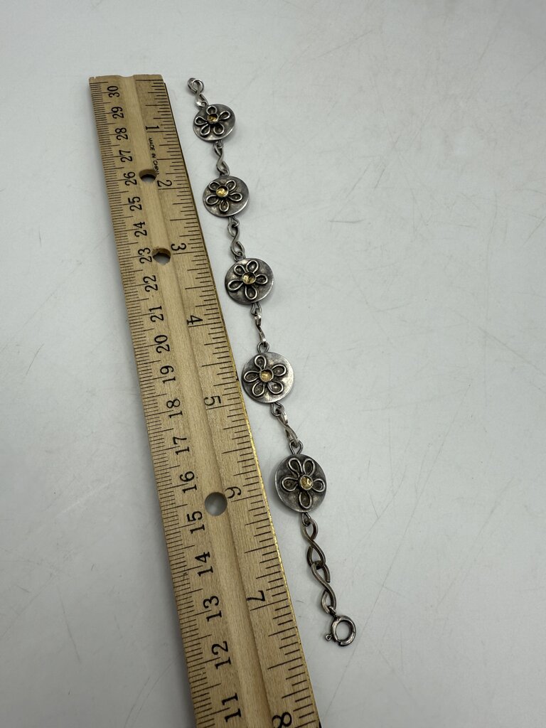 Unique Daisy Flower Sterling Silver Bracelet /ro