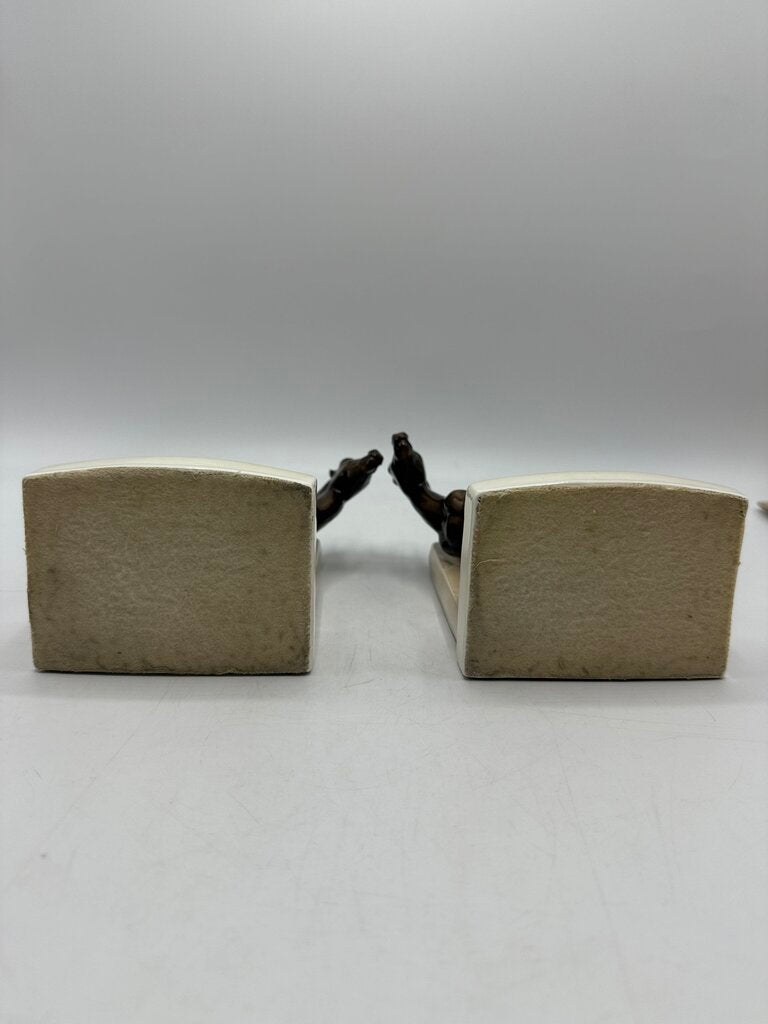 VTG Ceramic Horse Book Ends Mother & Foal /rw