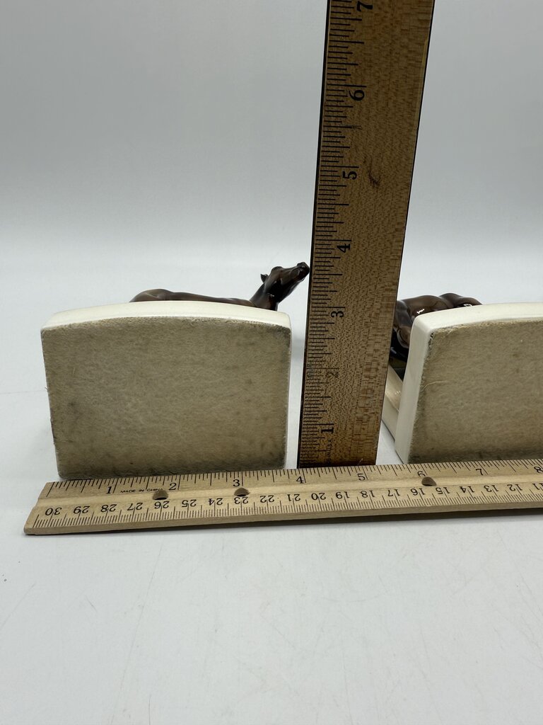 VTG Ceramic Horse Book Ends Mother & Foal /rw