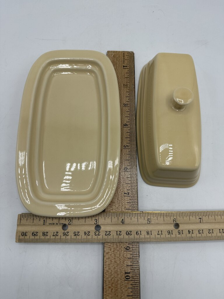 Fiestaware Covered Butter Dish Pale Yellow /rb