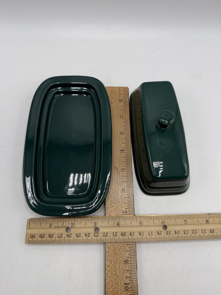 VTG Fiestaware Covered Butter Dish Evergreen EUC /rb