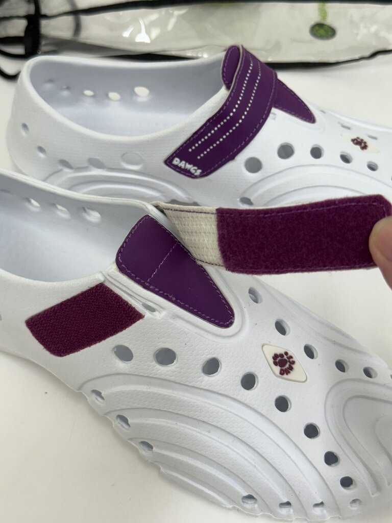 Womens Dawgs Slip-On Clogs White/Purple Size 9/10 /rb