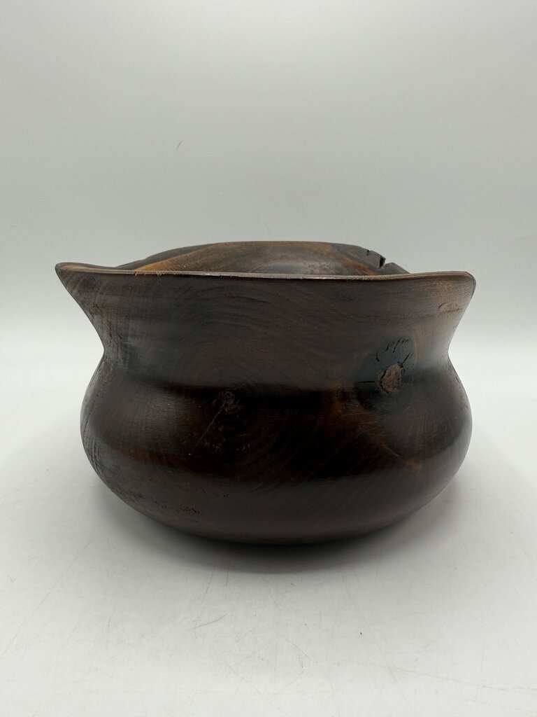 Solid Walnut Wood Bowl Handmade Signed /rw