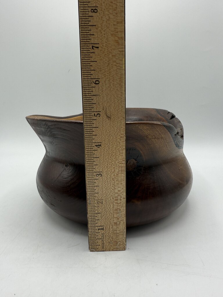 Solid Walnut Wood Bowl Handmade Signed /rw