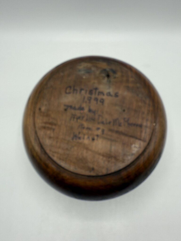 Solid Walnut Wood Bowl Handmade Signed /rw