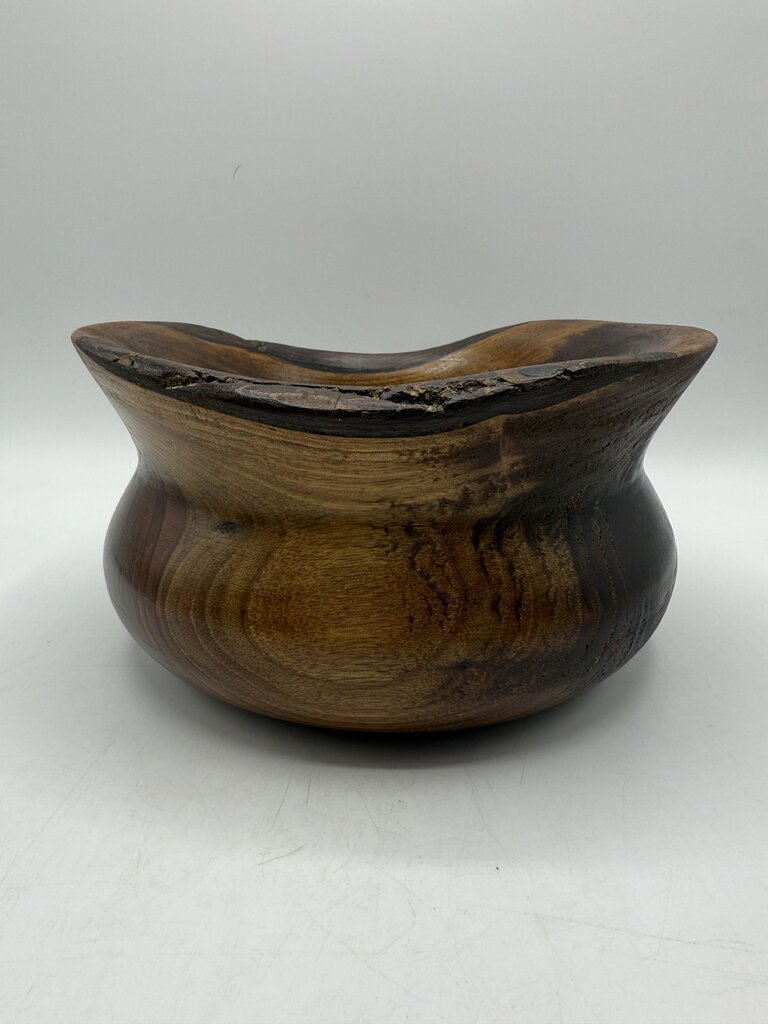 Solid Walnut Wood Bowl Handmade Signed /rw
