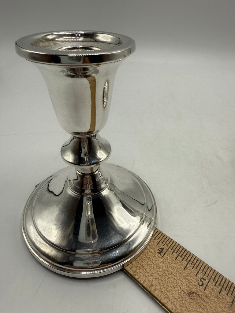 Pair of Gift America Sterling Silver Candlestick Holders 4.25” tall