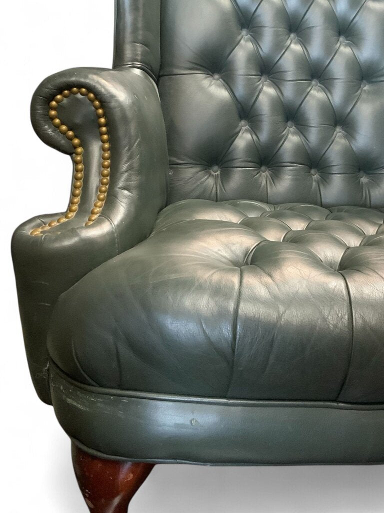 Dark Green Leather Armchair