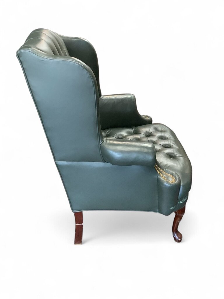 Dark Green Leather Armchair