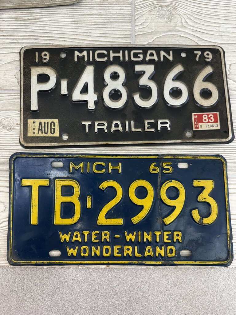 VTG Lot of 10 Michigan License Plate 1965 -1979 /ro