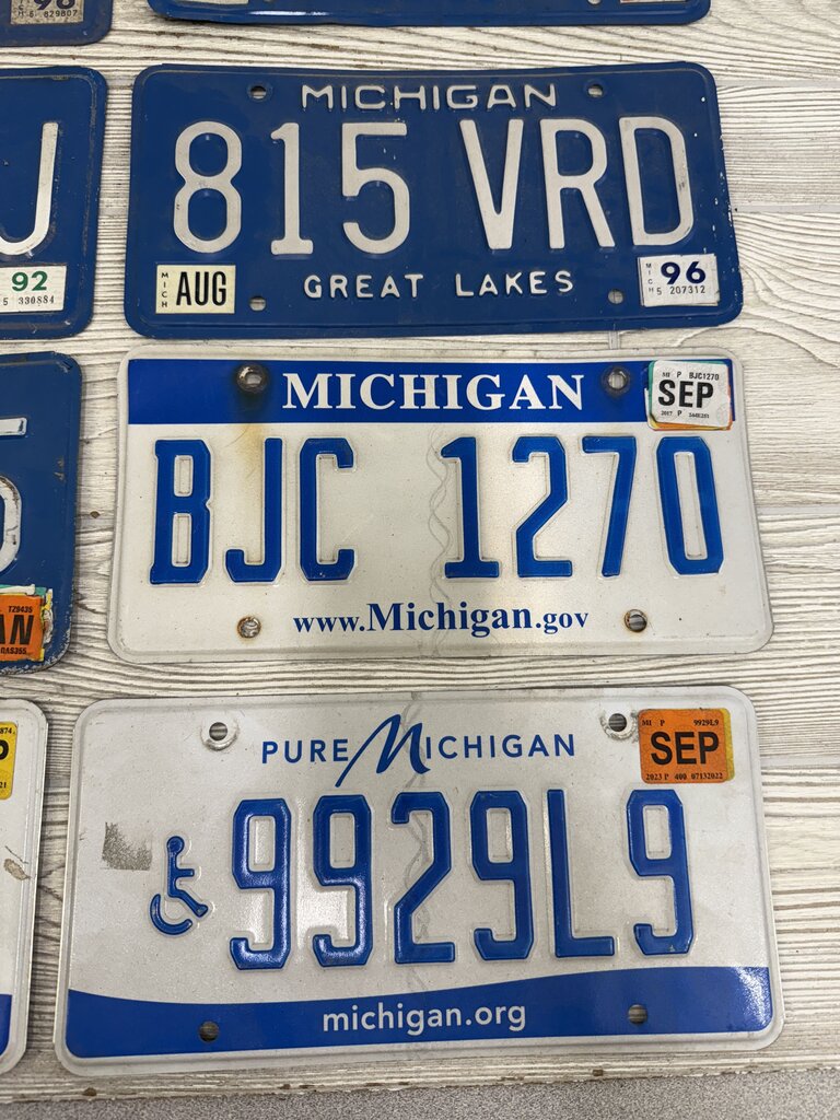 Michigan License Plates Lot of 10 Great Lakes 1985-2023 /roh