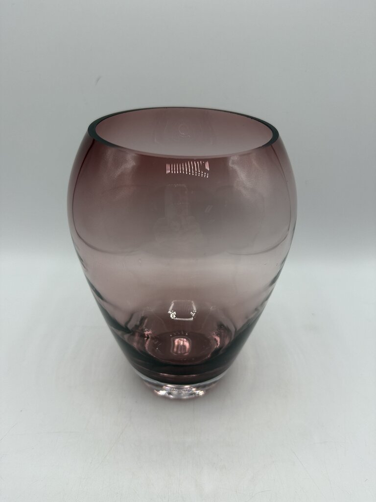 Amethyst Blown Glass Vase w/Controlled Bubble 7.5” /ro