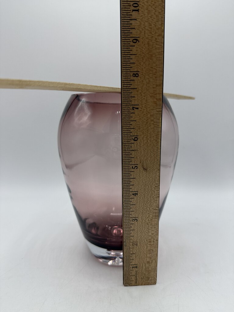 Amethyst Blown Glass Vase w/Controlled Bubble 7.5” /ro