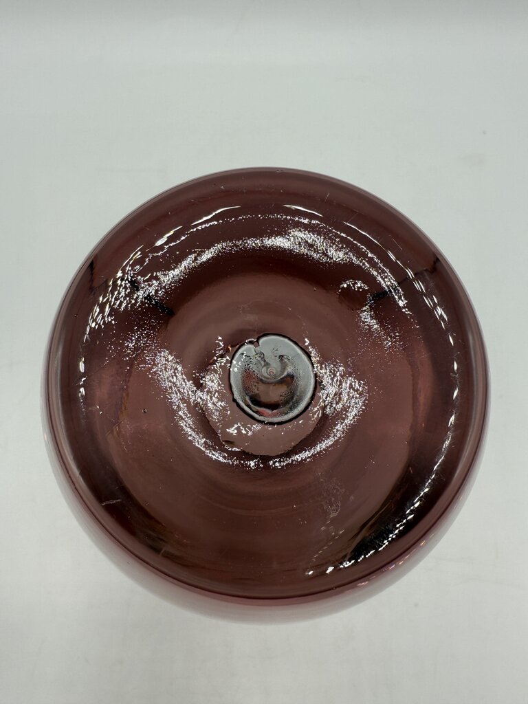 Amethyst Blown Glass Vase w/Controlled Bubble 7.5” /ro