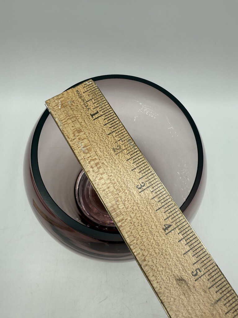 Amethyst Blown Glass Vase w/Controlled Bubble 7.5” /ro