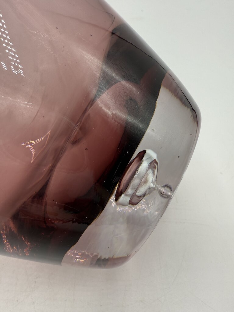 Amethyst Blown Glass Vase w/Controlled Bubble 7.5” /ro