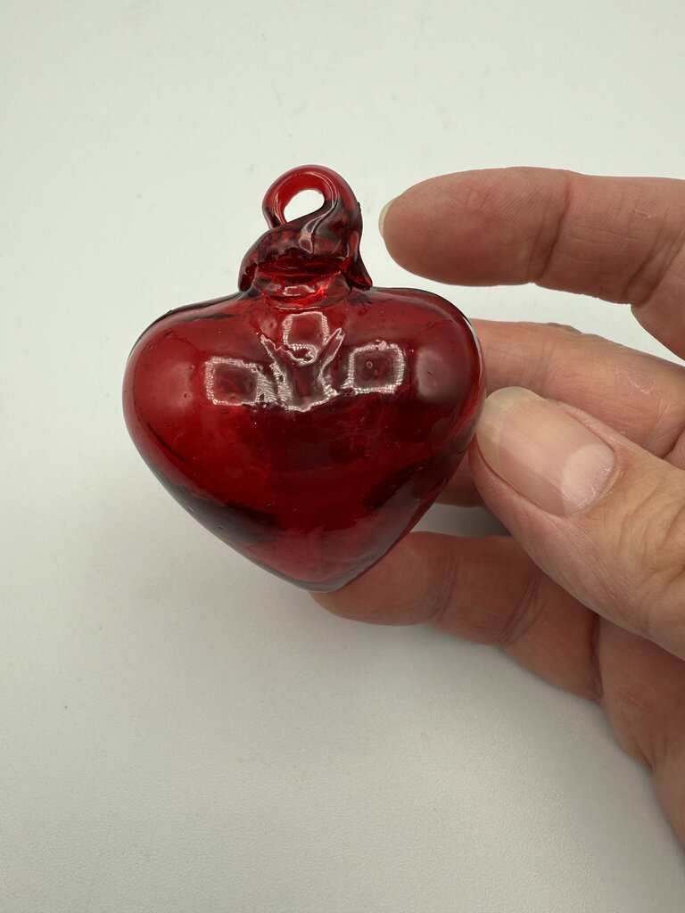 Set of 4 Blown Glass Heart Ornaments Sun Catchers /ro