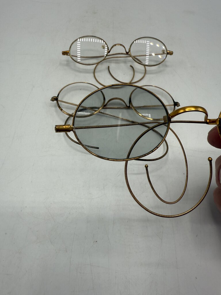 Antique Wire Rim Eyeglasses Set of 3 /ro