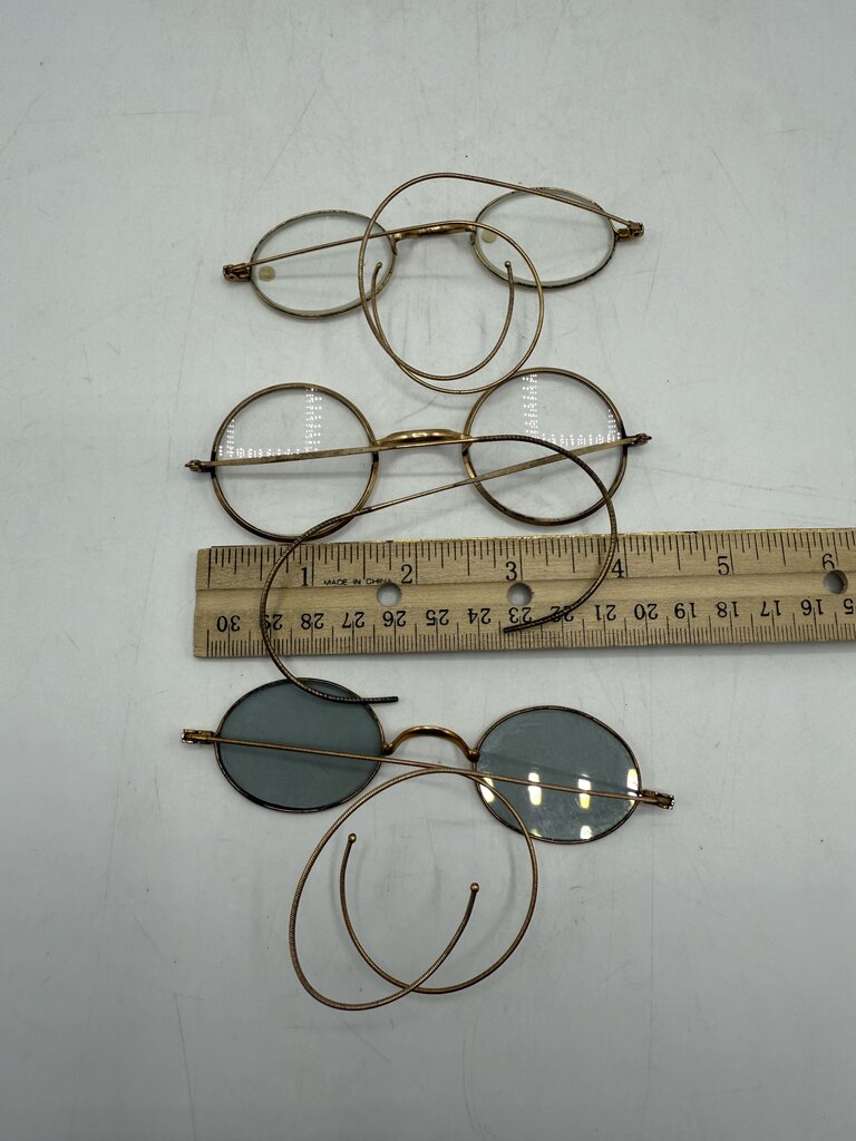 Antique Wire Rim Eyeglasses Set of 3 /ro