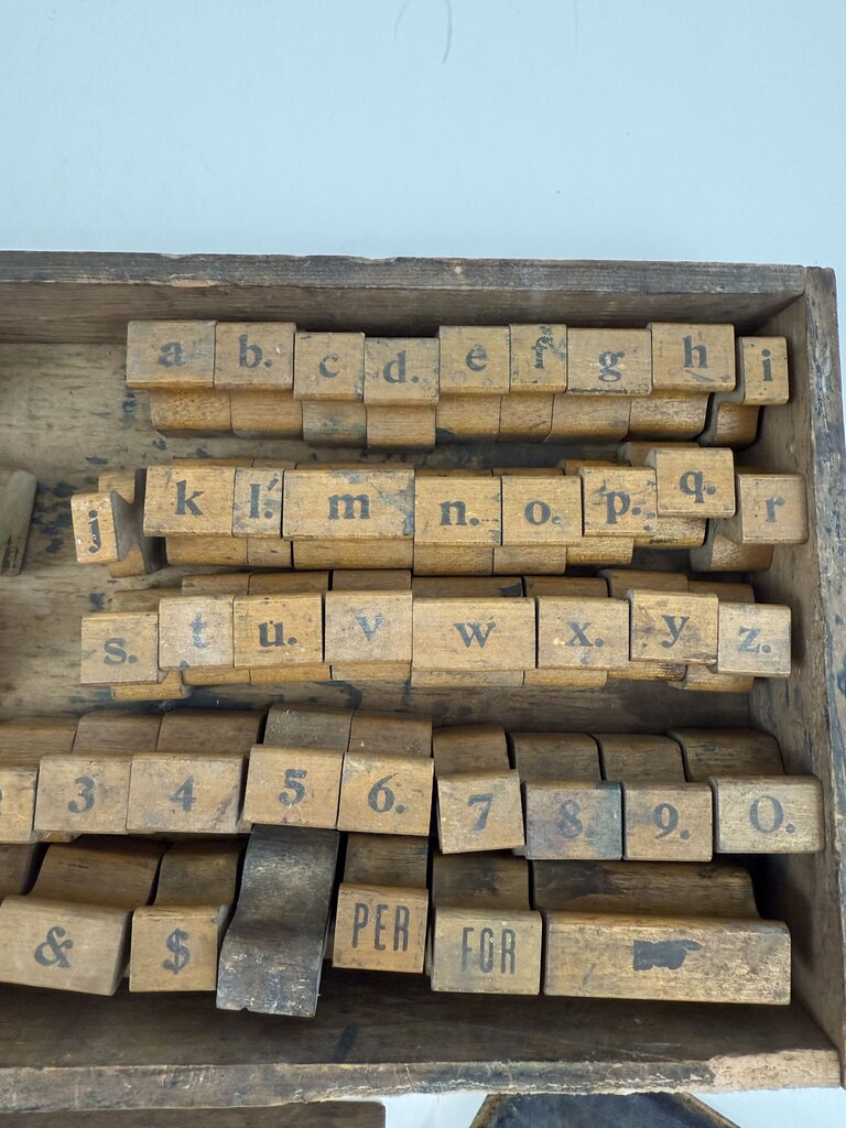 Antique The Art Sign and Price Marker Letter Stamp Set /rw