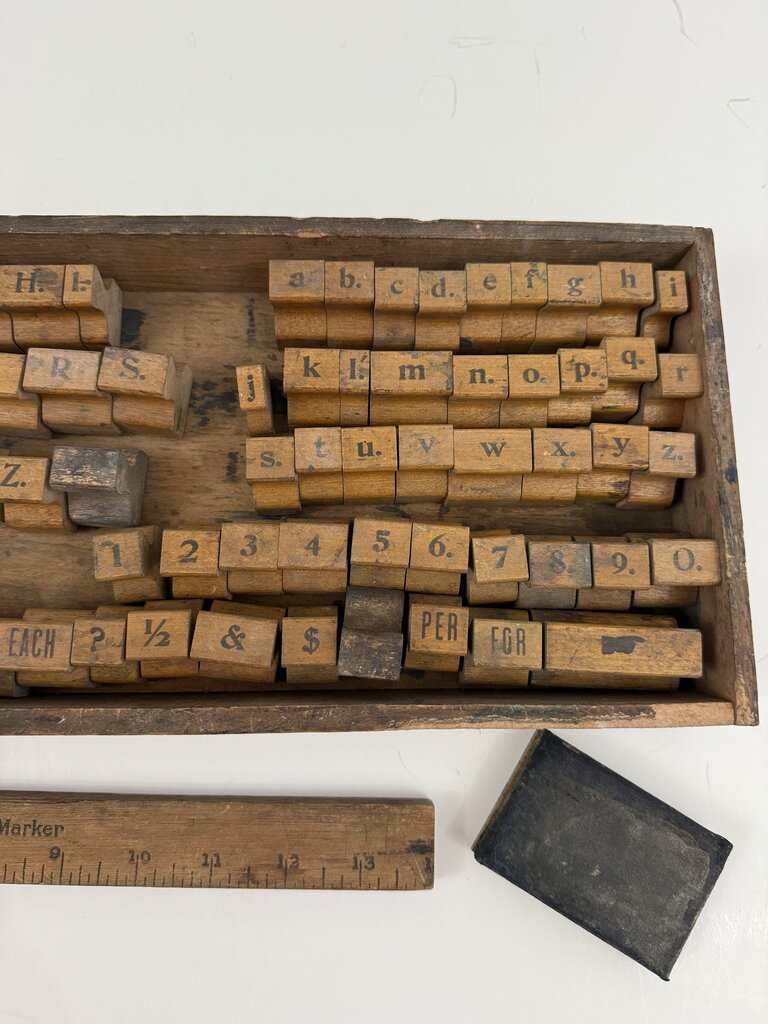 Antique The Art Sign and Price Marker Letter Stamp Set /rw